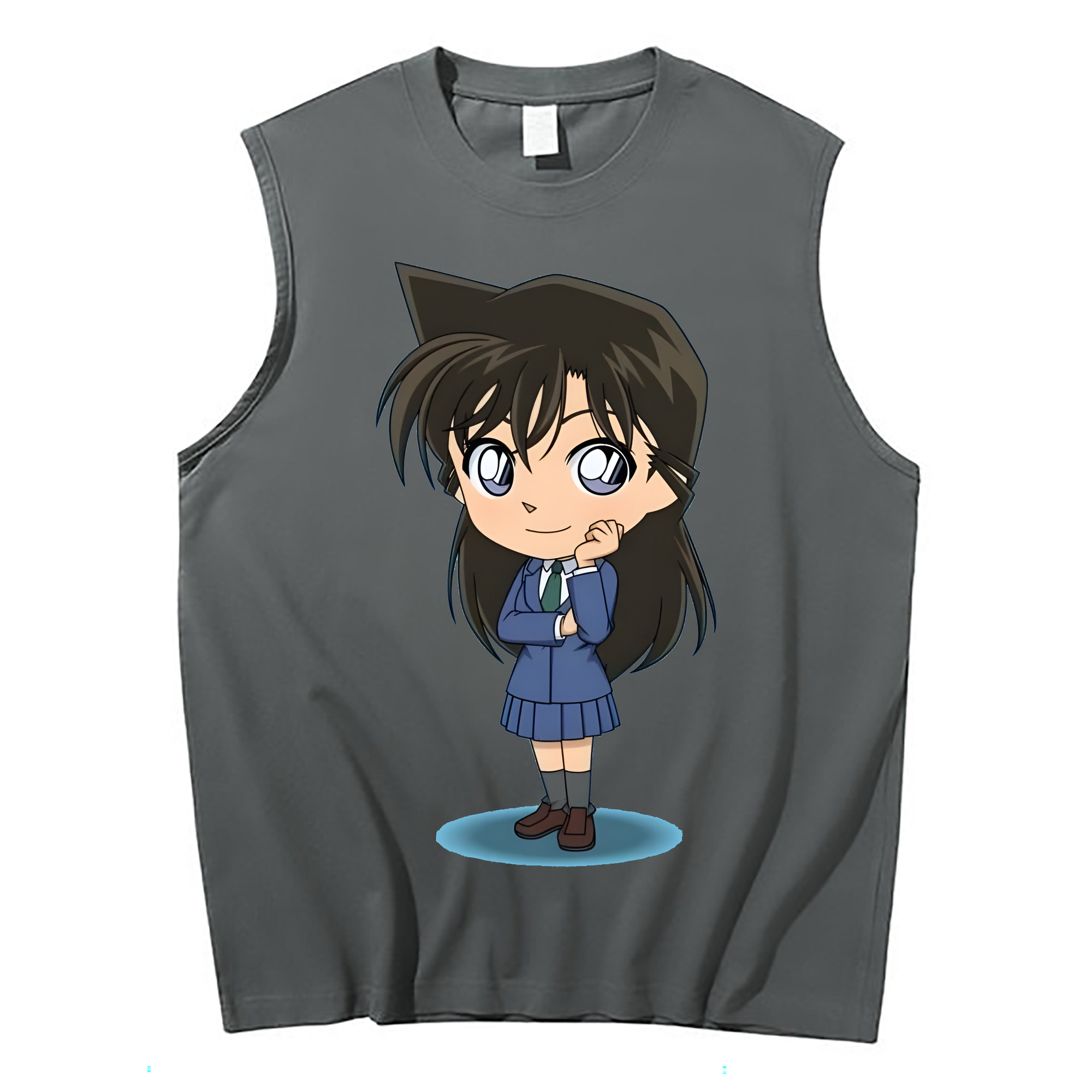 （画像用） 名探偵コナン 毛利 蘭 もうり らん、モーリ ラン Detective Conan Rachel Moore コットン100％タンクトップ（フロントプリント）